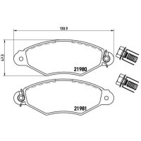 Brake pad set disc brake 18 mm BREMBO for FIAT DUCATO and...