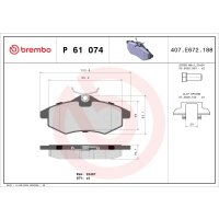 Brake pad set disc brake 19 mm BREMBO suitable for e.g....