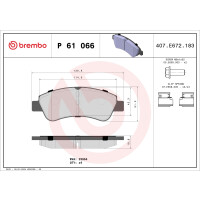 Brake pad set disc brake 19 mm BREMBO suitable for e.g....