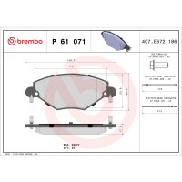 Bremsbelagsatz Scheibenbremse 18 mm BREMBO für u.a....