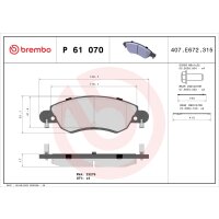 Bremsbelagsatz Scheibenbremse 18 mm BREMBO für u.a....