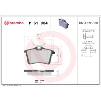 Brake pad set disc brake 17 mm BREMBO for e.g. PEUGEOT...