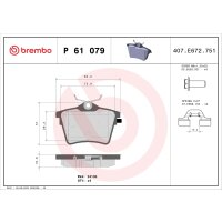 Bremsbelagsatz Scheibenbremse 18 mm BREMBO für u.a....