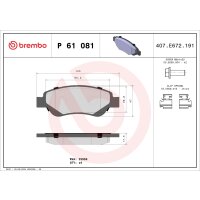 Bremsbelagsatz Scheibenbremse 18 mm BREMBO für u.a....