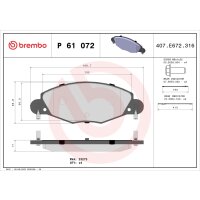 Bremsbelagsatz Scheibenbremse 18 mm BREMBO für u.a....