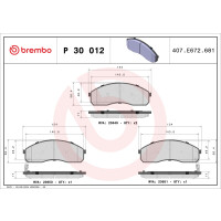 Bremsbelagsatz Scheibenbremse 16 mm BREMBO für u.a....
