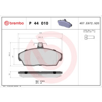Brake pad set disc brake 18 mm BREMBO for e.g. LAND ROVER...