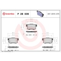 Brake pad set disc brake 15 mm BREMBO suitable for e.g....