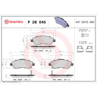 Bremsbelagsatz Scheibenbremse 19 mm BREMBO für u.a....