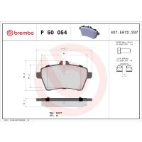 Brake pad set disc brake 19 mm BREMBO for MERCEDES-BENZ...