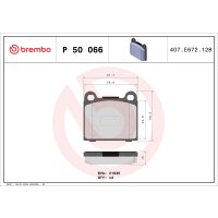 Brake pad set disc brake 16 mm BREMBO for MERCEDES-BENZ...