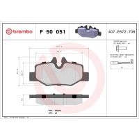Brake pad set disc brake 18 mm BREMBO for MERCEDES-BENZ...