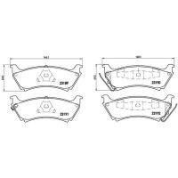 Brake pad set disc brake 17 mm BREMBO for MERCEDES-BENZ...