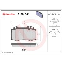 Brake pad set disc brake 18 mm BREMBO for e.g....