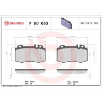 Brake pad set disc brake 18 mm BREMBO for MERCEDES-BENZ...