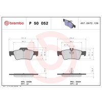 Brake pad set disc brake 17 mm BREMBO for MERCEDES-BENZ...
