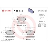 Bremsbelagsatz Scheibenbremse 20 mm BREMBO für u.a....