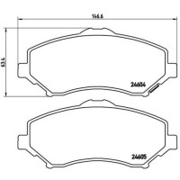 Brake pad set disc brake 19 mm BREMBO for DODGE JOURNEY...