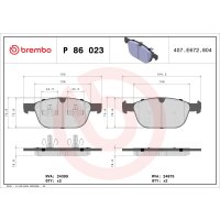 Brake pad set disc brake 20 mm BREMBO suitable for e.g....