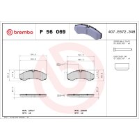 Brake pad set disc brake 20 mm BREMBO for e.g. NISSAN ATLEON