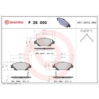 Bremsbelagsatz Scheibenbremse 17 mm BREMBO für u.a....