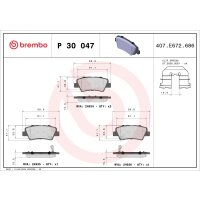 Bremsbelagsatz Scheibenbremse 16 mm BREMBO für u.a....