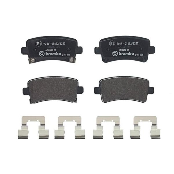 Brake pad set disc brake 17 mm BREMBO for e.g. OPEL INSIGNIA