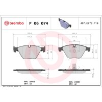 Brake pad set disc brake BREMBO suitable for e.g. BMW 5...