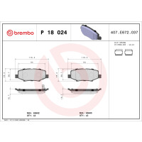 Brake pad set disc brake 16 mm BREMBO for DODGE NITRO and...