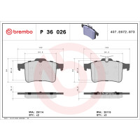 Brake pad set disc brake 16 mm BREMBO suitable for e.g....