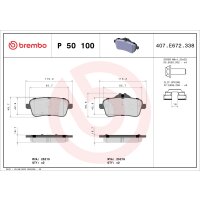 Bremsbelagsatz Scheibenbremse 19 mm BREMBO für u.a....