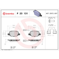 Brake pad set disc brake 17 mm BREMBO for e.g. ALFA ROMEO...