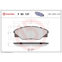 Brake pad set disc brake 16 mm BREMBO suitable for TOYOTA...