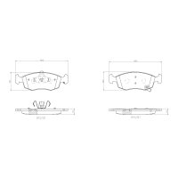 Brake pad set disc brake 17 mm BREMBO for FIAT PANDA and...
