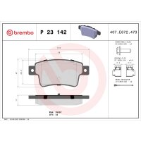 Brake pad set disc brake 17 mm BREMBO for FIAT PUNTO and...