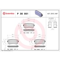 Bremsbelagsatz Scheibenbremse 16 mm BREMBO für u.a....
