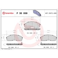 Brake pad set disc brake 16 mm BREMBO suitable for KIA...