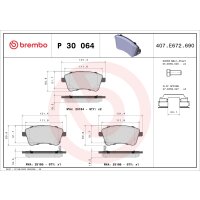 Brake pad set disc brake 19 mm BREMBO suitable for e.g....