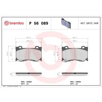 Brake pad set disc brake 16 mm BREMBO suitable for e.g....