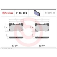Bremsbelagsatz Scheibenbremse 14 mm BREMBO für u.a....