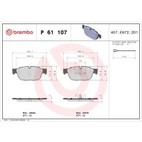 Brake pad set disc brake 17 mm BREMBO suitable for e.g....