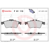 Brake pad set disc brake 16 mm BREMBO suitable for e.g....