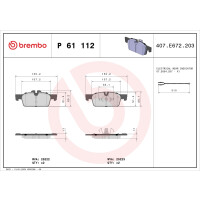 Bremsbelagsatz Scheibenbremse 17 mm BREMBO für u.a....