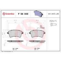 Brake pad set disc brake 18 mm BREMBO for e.g. RENAULT...