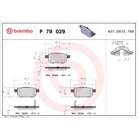 Brake pad set disc brake 14 mm BREMBO for SUZUKI VITARA...