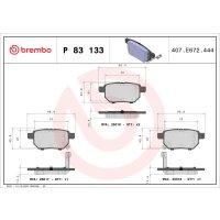 Brake pad set disc brake 14 mm BREMBO for e.g. TOYOTA...