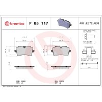 Brake pad set disc brake 16 mm BREMBO suitable for e.g....