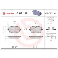 Brake pad set disc brake 18 mm BREMBO suitable for e.g....