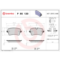 Bremsbelagsatz Scheibenbremse 18 mm BREMBO passend...