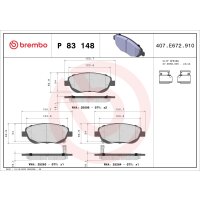 Bremsbelagsatz Scheibenbremse 19 mm BREMBO für u.a....